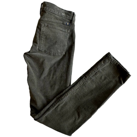 Lucky Brand Charlie Skinny Corduroy Olive Green Pants Size 27 - Picture 2 of 9